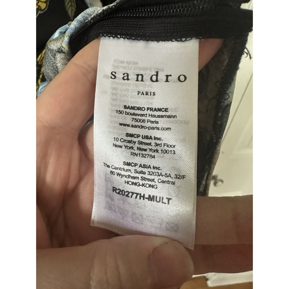 Sandro Paris Women's Dress Floral Size XL or Oversized M/L Midi Dress - Picture 4 of 6